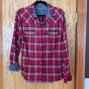 Light weight cotton flannel snap up